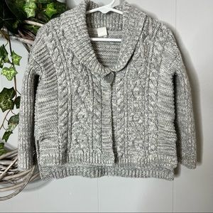 Girls JCREW BABY GAP Chunky Knit Cardigan.  Grey size 3 Toddler.